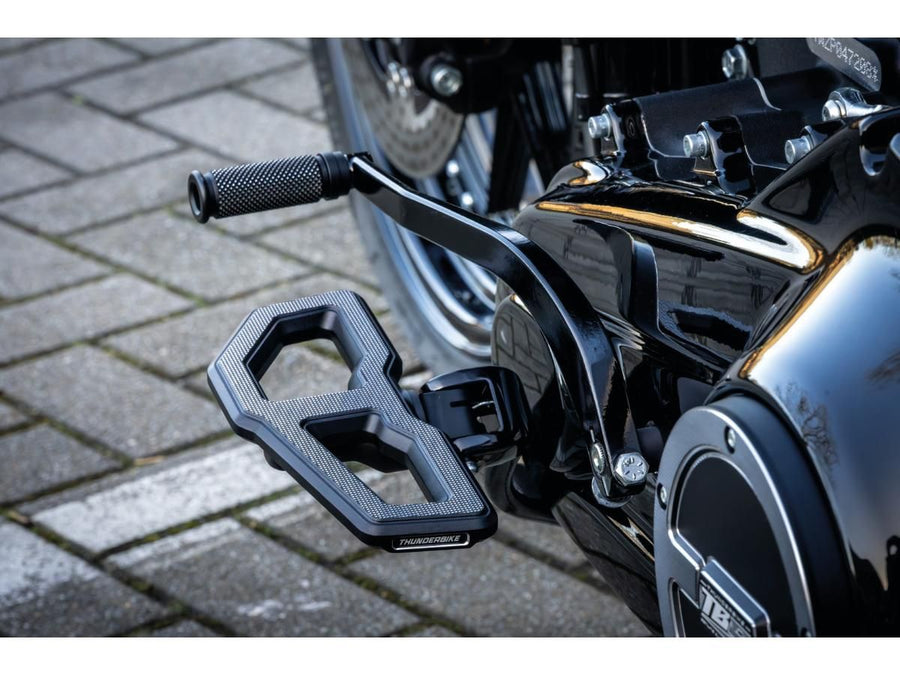 Harley Davidson Softail [2018-2025] – Mini Trittbrett Fußrasten Set Schwarz Satin