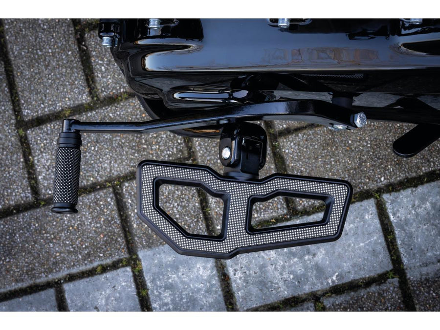 Harley Davidson Softail [2018-2025] – Mini Trittbrett Fußrasten Set Schwarz Satin