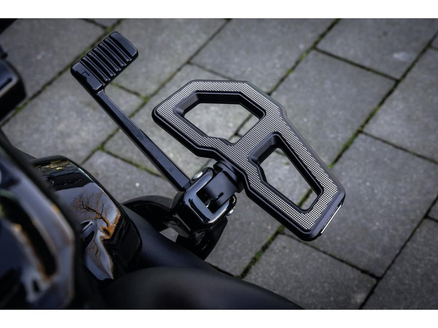 Harley Davidson Softail [2018-2025] – Mini Trittbrett Fußrasten Set Schwarz Satin