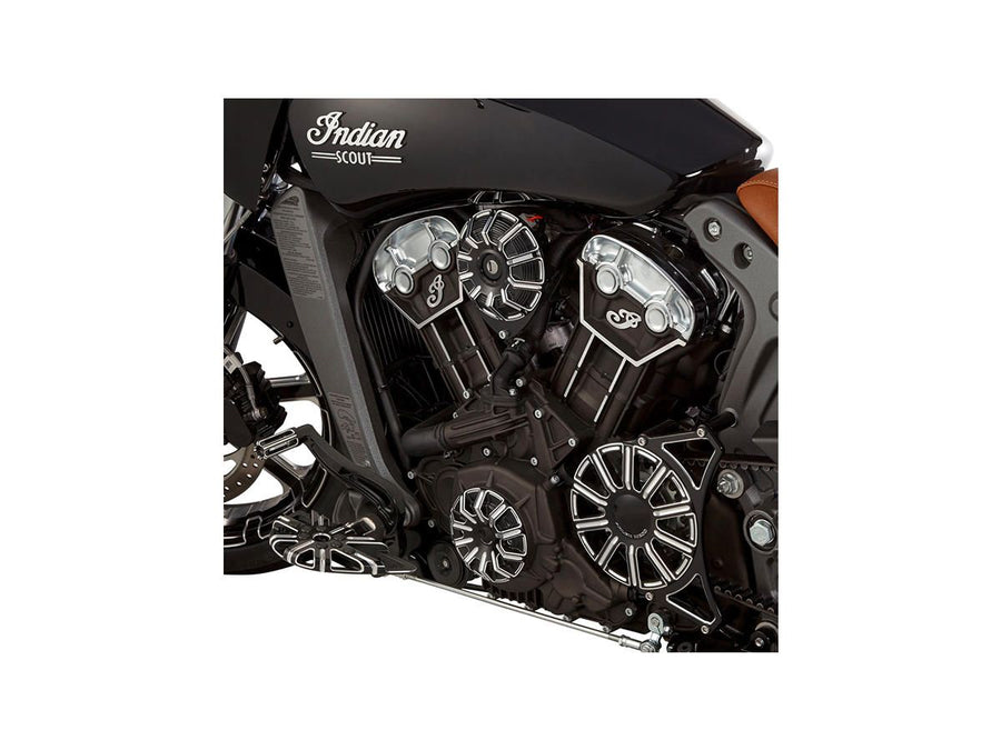 Harley Davidson Indian Scout [2015-2024]-10-gauge stator cover black anodized