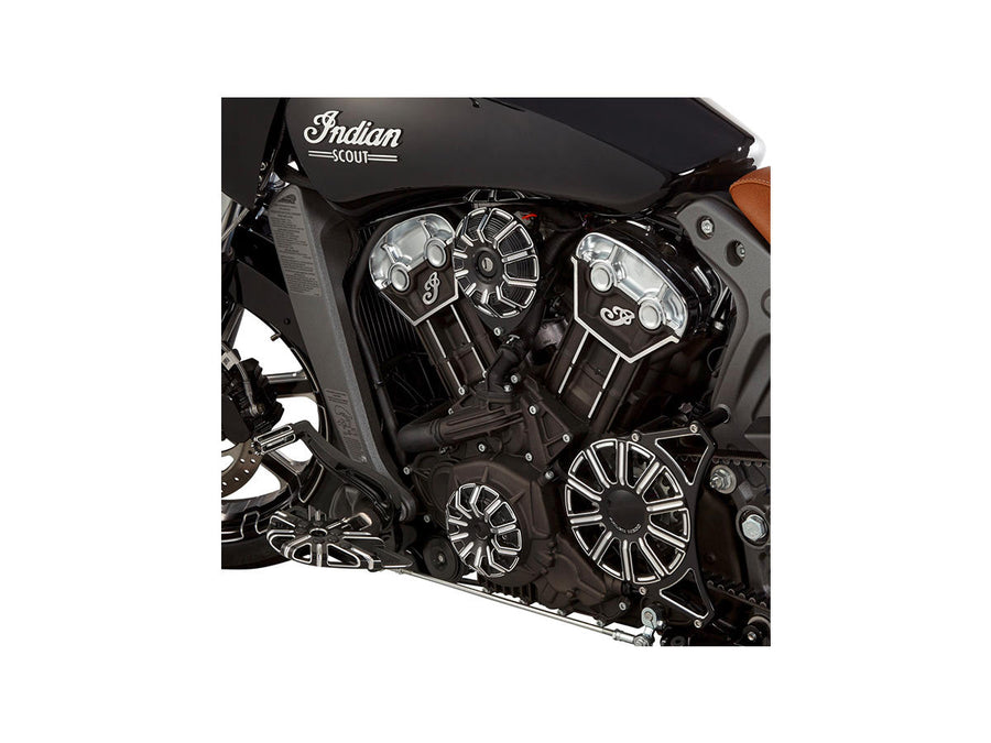 Harley Davidson Indian Scout [2015-2024]-10-gauge stator cover black anodized