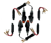 Default Title 4 LED indicators black with resistors [E-mark] - Universal Motorcycle