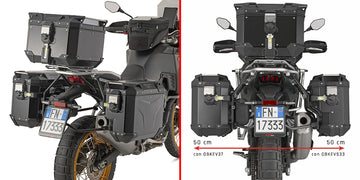 Kove X Pro 800 [GIVI] - Stahlrohr-Seitenkofferträger PL ONE-FIT mit rechtem seitlichem Versatz für die Trekker Outback