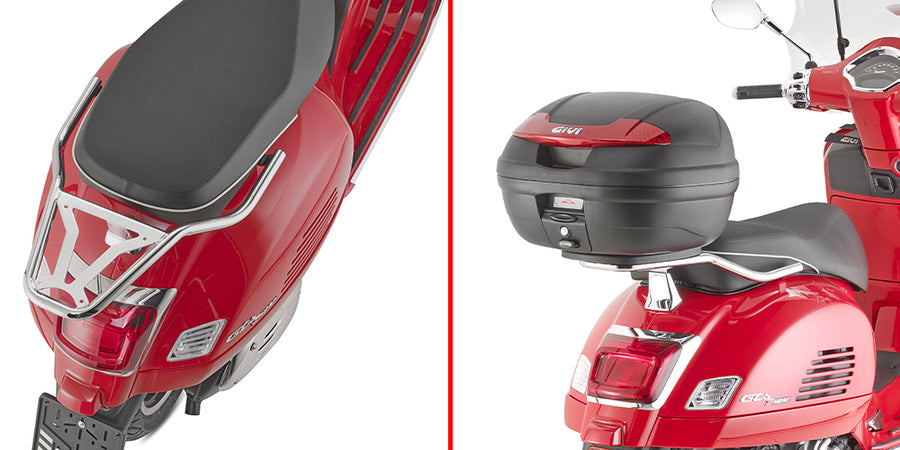 Piaggio Vespa GTS 310 / GTS 310 Super / GTS 310 Super Sport [GIVI] - Topcase Träger chrom für MONOLOCK® Koffer benutzen