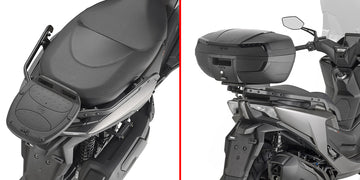 Kymco Downtown 350 GT [GIVI] - Topcase Träger für MONOLOCK® Koffer benutzen Sie die im Koffer mitgelieferte MONOLOCK®