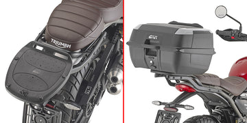 Triumph Scrambler 400 X [GIVI] - Topcase Träger für MONOLOCK® Koffer benutzen Sie die im Koffer mitgelieferte MONOLOCK®