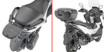 Zontes E 350 [GIVI] - Topcase Träger für MONOLOCK® Koffer benutzen Sie die im Koffer mitgelieferte MONOLOCK® Platte
