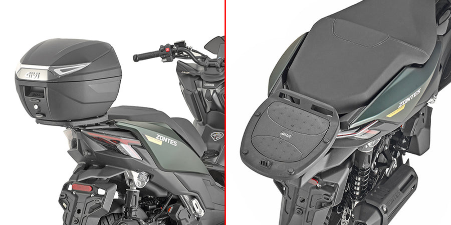 Zontes X 125 [GIVI] - Topcase Träger für MONOLOCK® Koffer benutzen Sie die im Koffer mitgelieferte MONOLOCK® Platte