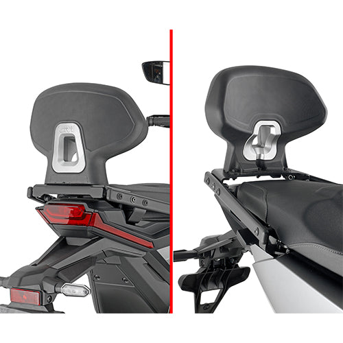 Honda X-ADV 750 [GIVI] - Beifahrer-Rückenlehne die Montage erlaubt nicht die Befestigung von Träger und Koffer