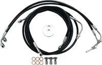 Harley Davidson Fltruse [LA CHOPPERS] – Schwarzes Geflochtenes Bremsleitungs-Kit