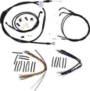 harley davidson fxst [BURLY BRAND] – Komplettes schwarzes Vinyl-Lenkerzug-/Leitungskit für Ape Hangers-2