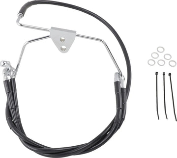 harley davidson flhtc [DRAG SPECIALTIES] - Extended Black Vinyl Brake Line Kit