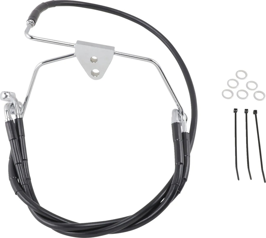 harley davidson flhtc [DRAG SPECIALTIES] – Verlängertes schwarzes Vinyl-Bremsleitungs-Kit