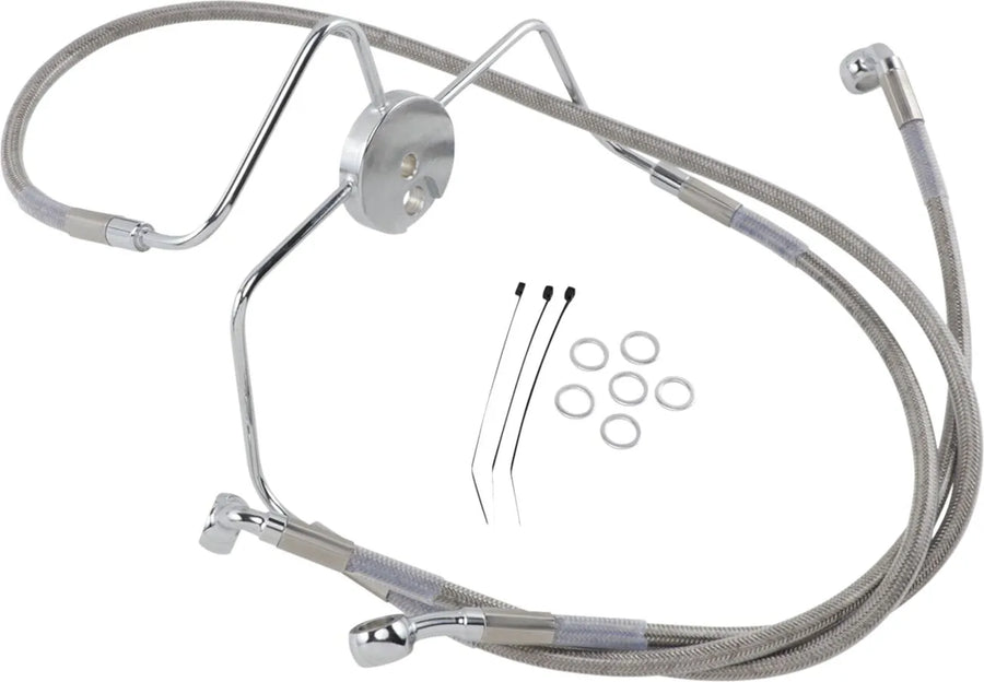 harley davidson flhri [DRAG SPECIALTIES] – Edelstahl-Bremsleitungs-Kit in verlängerter Ausführung