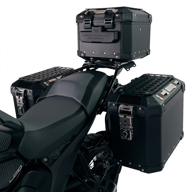 BMW R nineT 1200 Racer [2017-2020] - Atlas 44L Universal-Aluminium-Topcase + -Gepäckträger mit Soziusgriffen zur Befestigung der Topcaseplatte
