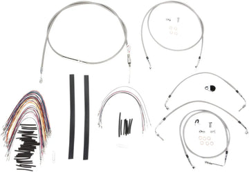 harley davidson flhtc [BURLY BRAND] - Complete stainless steel handlebar cable/brake line kit - 0