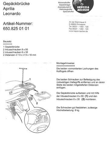 Aprilia Leonardo 125 [1996-1998] - Gepäckbrücke