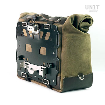BMW F 850 GS Adventure [2019-2024] - Kultige Seitentasche aus Spaltleder 40L - 50L + Aluminiumplatte