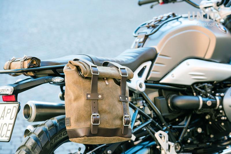 BMW R nineT 1200 Racer [2017-2020] - 22L-30L Scram Satteltasche aus Spaltleder + Rahmen der Serie