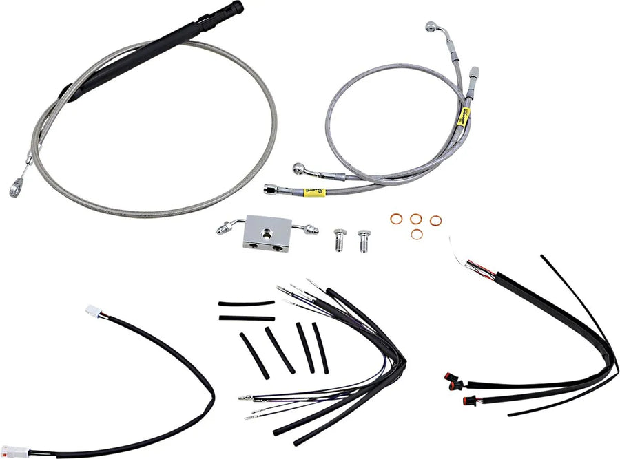 harley davidson flfb [BURLY BRAND] – Lenkerzug- und Bremsleitungs-Kit für Burly Ape Lenker