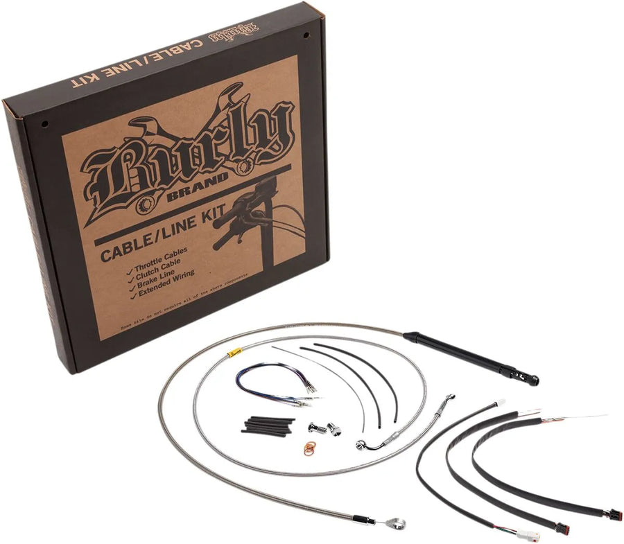 harley davidson flfb [BURLY BRAND] – Lenkerzug- und Bremsleitungs-Kit für Burly Ape Lenker