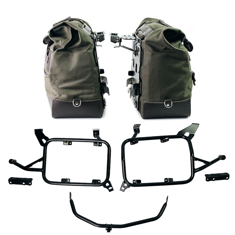 BMW F 850 GS [2018-2024] - Paar Cult-Seitentaschen Canvas 40 l – 50 l + Paar Aluminiumplatten + Alu-Kofferrahmen und ADV