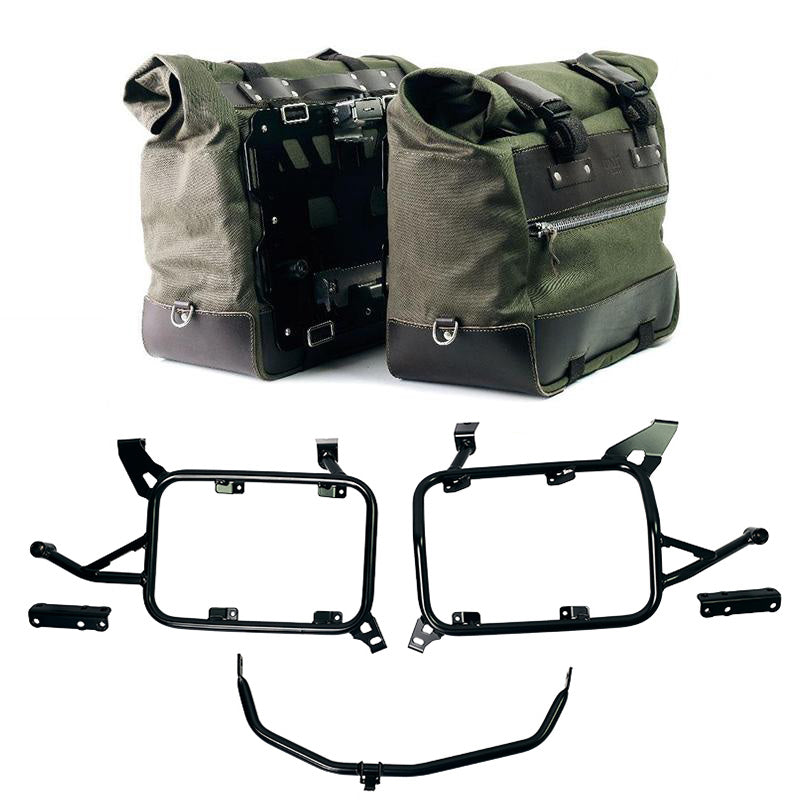 BMW F 850 GS [2018-2024] - Paar Cult-Seitentaschen Canvas 40 l – 50 l + Paar Aluminiumplatten + Alu-Kofferrahmen und ADV