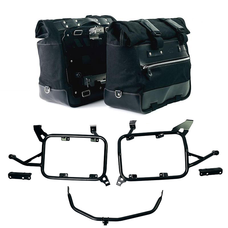 BMW F 850 GS [2018-2024] - Paar Cult-Seitentaschen Canvas 40 l – 50 l + Paar Aluminiumplatten + Alu-Kofferrahmen und ADV