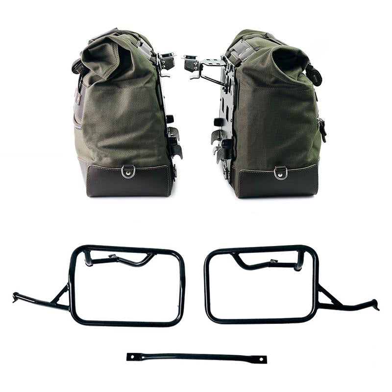 BMW R 12 nineT [2024-2026] - Paar Cult-Seitentaschen Canvas 40L - 50L + Paar Aluminiumplatten + Rahmen für Aluminiumtaschen