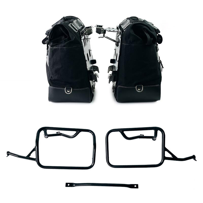 BMW R 12 nineT [2024-2026] - Paar Cult-Seitentaschen Canvas 40L - 50L + Paar Aluminiumplatten + Rahmen für Aluminiumtaschen
