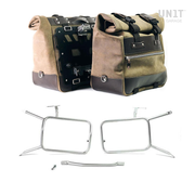 BMW R nineT 1200 Racer [2017-2020] - Pair of Cult side bags in split leather 40L - 50L + aluminum plate + Atlas aluminum bag frame