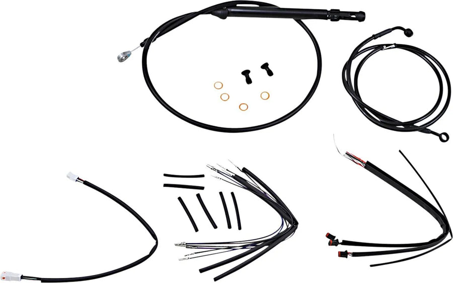 harley davidson flsl [BURLY BRAND] - Handlebar cable and brake line kit for Burly Ape handlebars