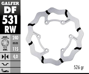 Yamaha Yz 450 F [2022-2023, 2025, 2024, 2024-2025] - BRAKE DISC FIXED WAVE GROOVED OVERSIZE - Picture 2