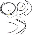 Harley Davidson Flhx [BURLY BRAND] – Komplettes schwarzes Vinyl-Lenkerzug/-Leitungsset für Ape Hanger