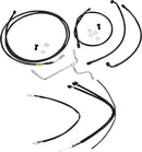 Harley Davidson Flhx [BURLY BRAND] – Komplettes schwarzes Vinyl-Lenkerzug/-Leitungsset für Ape Hanger
