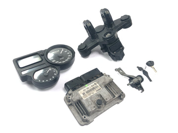 BMW R 1200 GS R12 K25 [2004] - Lock set control unit cockpit ignition lock upper fork bridge steering lock key set - 0