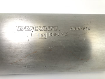 Ducati Monster M600 [1995] - exhaust end silencer silencer on the left with signs of wear - 0