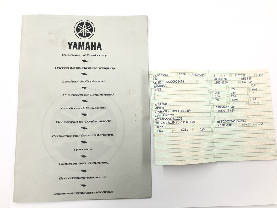 Yamaha WR 125 X DE07 [2010] - Rahmen Hauptrahmen mit Papieren