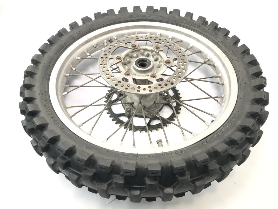 Yamaha YZ 426 F [2000] - Hinterrad Rad Felge hinten Speichenreifen mit Bremsscheibe und Kettenrad