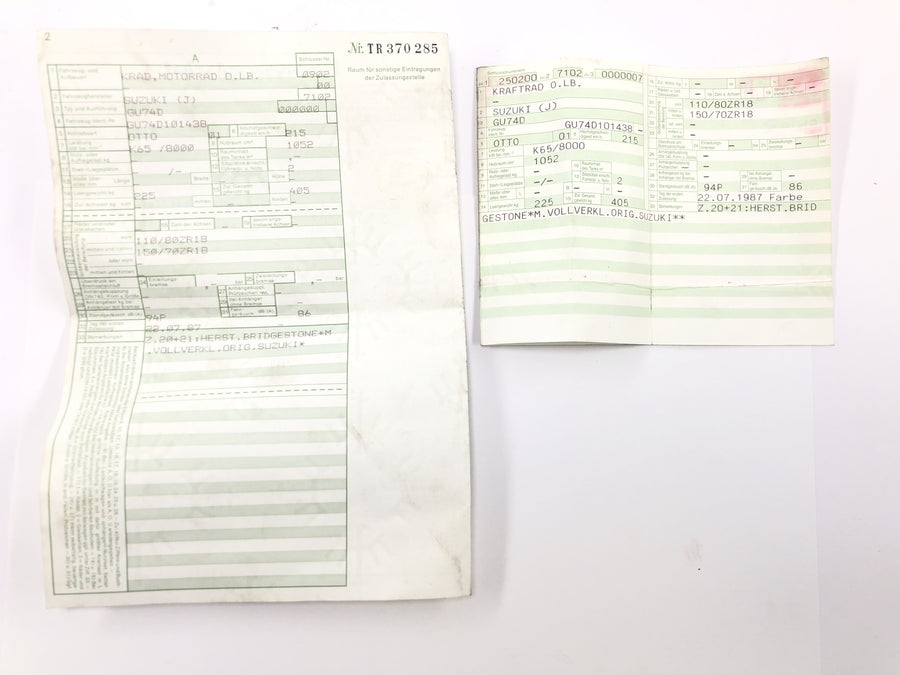 Suzuki GSX R 1100 GU74D [1987] - Rahmen Hauptrahmen mit Papieren