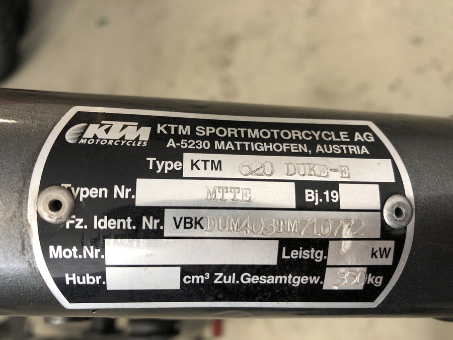 KTM LC4 DUKE 620 E [1996] - Frame with papers