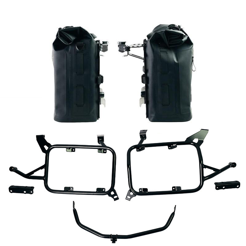 BMW F 900 GS Adventure [2024-] - Zwei Khali TPU-Seitentaschen 35 l – 45 l + Paar Aluminiumplatten + Alu-Kofferrahmen BMW F900GS ADV