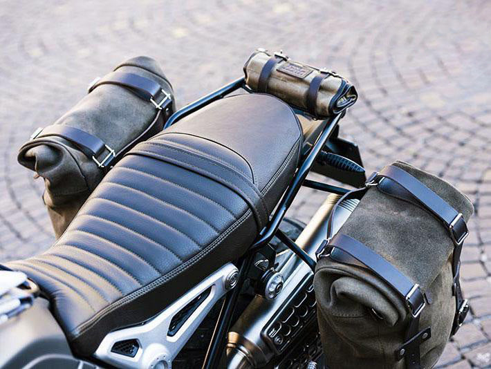BMW R nineT 1200 Racer [2017-2020] - Zwei Seitentaschen aus Leder + Doppelrahmen