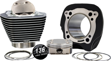 Harley-Davidson FLRT 1868 Freewheeler 114 [2025] - 132" Hochverdichtungs- / 136" Big Bore Kit – Oberfläche: Schwarz, Hervorgehobene Lamellen – Merkmal: +8,5 cm³ Kuppelvolumen – Bild 1