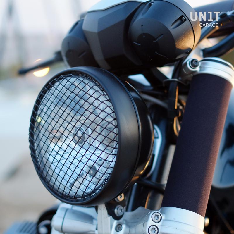 BMW R nineT 1200 Urban G/S (hoher Auspuff) [2017-2023] - Scheinwerferabdeckung Schutzgitter Schwarz