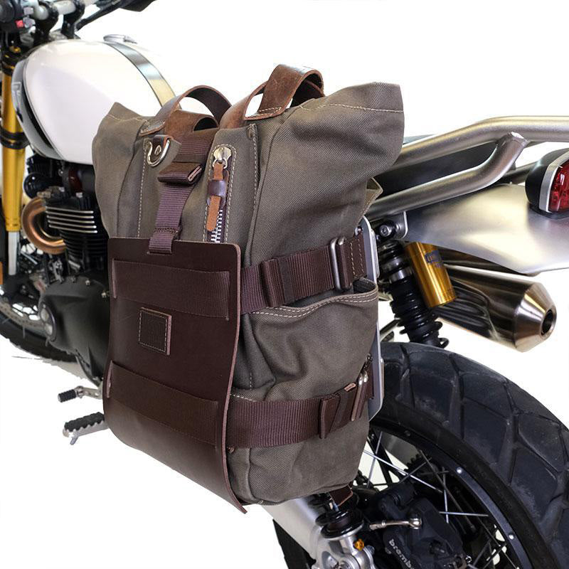 BMW R 1150 GS [1999-2004] - Aluminium-Taschenhalter mit Lederfront, Schnellkupplung + linkem Rahmen