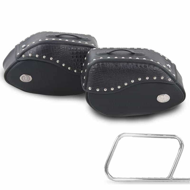 Motorcycle bag [Hepco & Becker] - saddlebags Ivory black - tube pannier holder